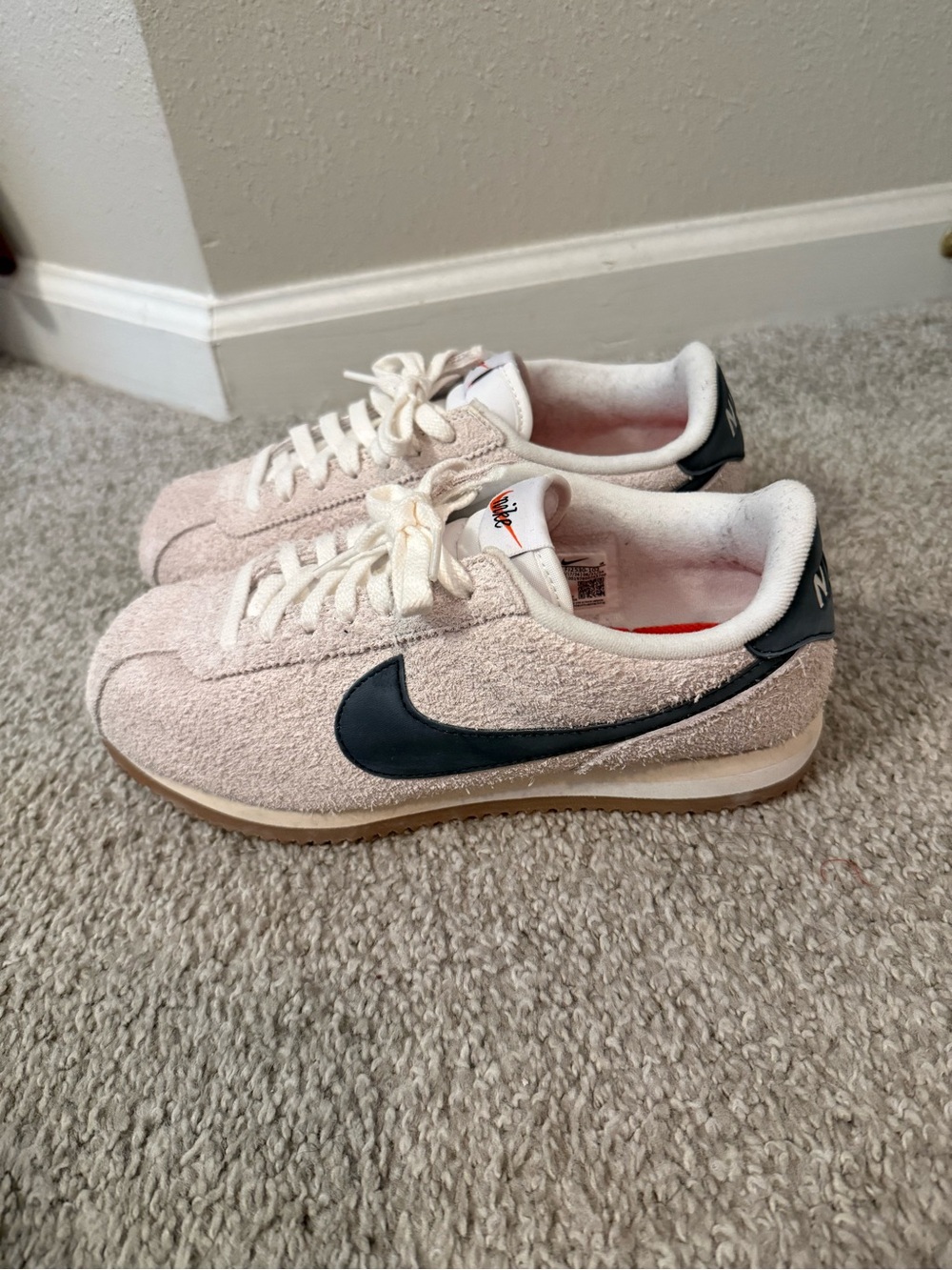 Nike Women’s Suede Cortez Sneakers with Blue  Swoosh